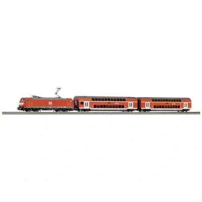 Afbeelding van Piko H0 59102 PSCwlan startset elektrische locomotief BR 146 met 2 dubbeldeksrijtuigen van de DB AG