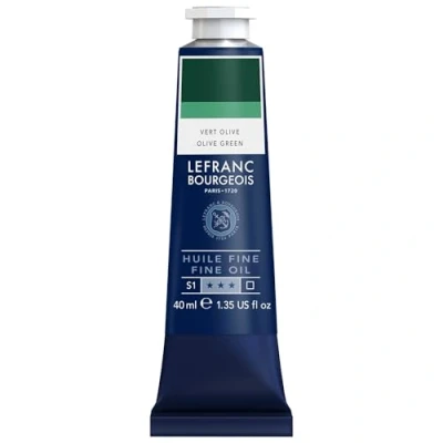 Afbeelding van Lefranc Bourgeois 301785 Fijne olieverf van uitstekende kwaliteit, lichtecht met een gelijkmatige consistentie, tube 40 ml, ideaal voor spieraammen, canvas, schilderbord olijfgroen