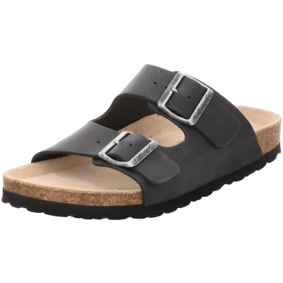 Afbeelding van Natural Sense unisex pantoffels muiltjes sandalen leer navy 1152940