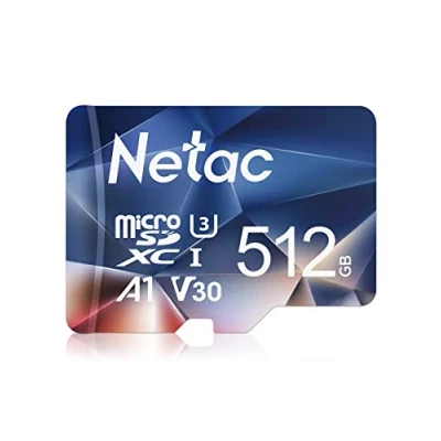 Afbeelding van Netac 512GB Micro SD Geheugenkaart/Kaarten SDXC Card voor Camera/Smartphone/Raspberry pi/Fire Tablet/Switch/Drone UHS 1, Class 10, 4K, U3, V30, Waterdicht