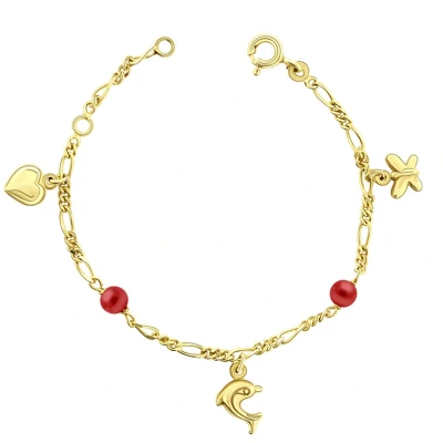 Afbeelding van Juwelier Zwartevalk 9 karaat kinderarmband met bedels/kralen 13.134/12 14cm