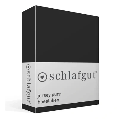 Afbeelding van Schlafgut Jersey Pure hoeslaken 1 persoons (90/100x190/220 cm) Zwart