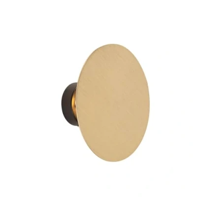 Afbeelding van QAZQA Design wandlamp rond goud Pulley
