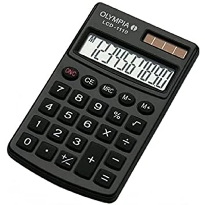 Afbeelding van Olympia LCD 1110 Zakrekenmachine Zwart Aantal displayposities: 10 werkt op zonne energie, batterijen (b x h d) 70 117 mm