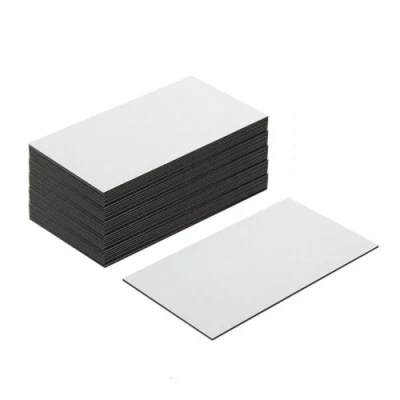Afbeelding van Magflex® Lite Flexibele Gloss White droogwishoppervlak magnetische etiketten 89 mm lang x 51 breed verpakking 100