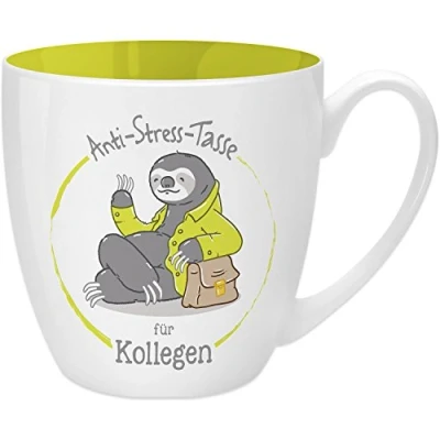 Afbeelding van GRUSS &amp; CO Anti stress mok motief &quot;collega&quot; met spreuk, 45 cl, New Bone China grappig geschenk 45491