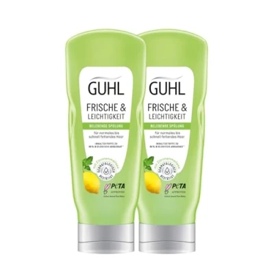 Afbeelding van Guhl Verse &amp; lichtheid spoeling verpakking van 2 inhoud: x 200 ml haartype: snel vettig, normaal siliconenvrij dermatologisch getest
