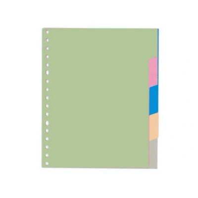 Afbeelding van Tabbladen Kangaro A5 17 gaats P505M 5 delig assorti karton 1 set 50 stuks