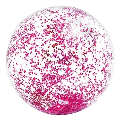Afbeelding van Intex Transparant Glitter Strandbal Roze of Goud 71 cm