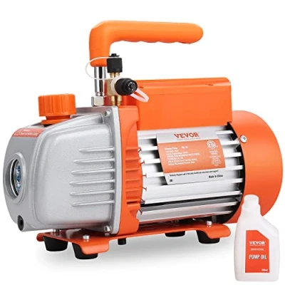 Afbeelding van VEVOR Pompe à vide 150W 1 étage de climatisation 100L/min Débit 1440U/min Vitesse 0,64/1,27cm SAE Entrée Appareils 5Pa Moteur en cuivre pur HVAC/auto Charge réfrigérant
