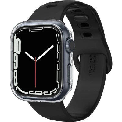 Afbeelding van Apple Watch 45 mm Hoes: Spigen Thin Fit Case Hardcase,Bumper,Backcover Transparant Kunststof Smart Covers