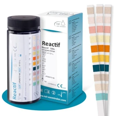 Afbeelding van Reactif gezondheidstest: urinetest 10 parameters 100 urine teststrips urineanalyse sneltest met kleurenschaal