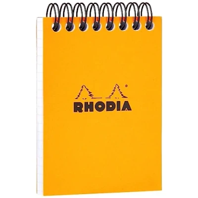 Afbeelding van Rhodia 11500C notitieblok (A7, dubbele spiraal geruit, 80 vellen) 1 stuk, oranje