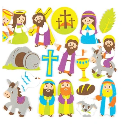 Afbeelding van Baker Ross Schuimrubberen stickers &quot;Karweek&quot;, creatief knutselmateriaal voor kinderen, om te decoreren, 120 stuks