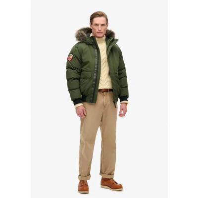 Afbeelding van Superdry Mannen Everest Bomberjack met Imitatiebont Groen Grootte: L