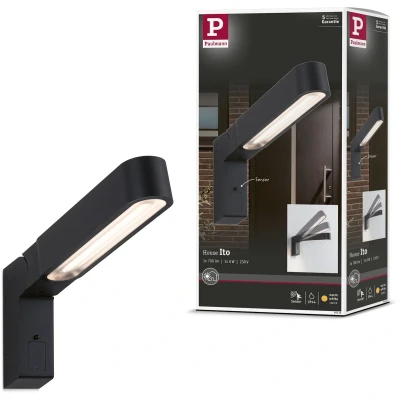 Afbeelding van Paulmann 94549 LED buitenverlichting wandlamp Ito verticaal IP44 47x301mm 65 bewegingsmelder 1x6 watt Outdoor antraciet metaal, kunststof 3000 K