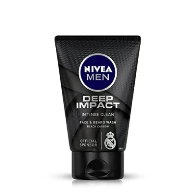 Afbeelding van Nivea Men Deep Impact Intense Clean Face and Beard Wash Black Carbon, 100 ml