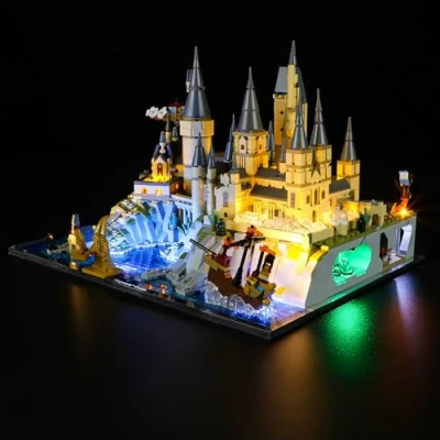 Afbeelding van YEABRICKS Ledlicht voor Lego 76419 Harry Potter kasteel Zweinstein met kasteelterrein, bouwstenen model (Lego set niet inbegrepen)