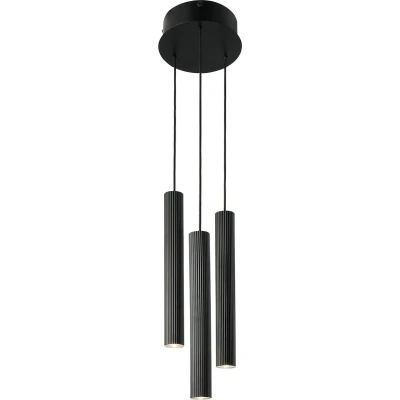Afbeelding van Nordlux Vico hanglamp, 3 lamps, rondel, metaal, zwart