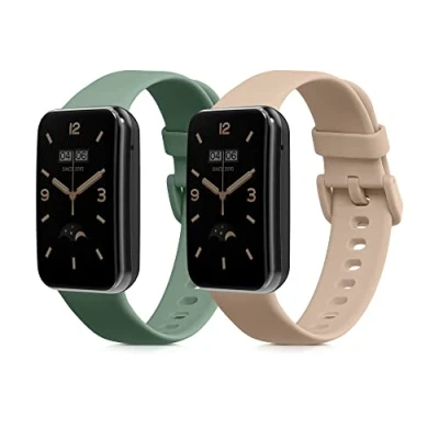 Afbeelding van kwmobile 2x horlogebandjes geschikt voor Xiaomi Mi band 7 Pro bandje Smartwatch bandjes van TPU Activity tracker horloge in pastelgroen / oudroze