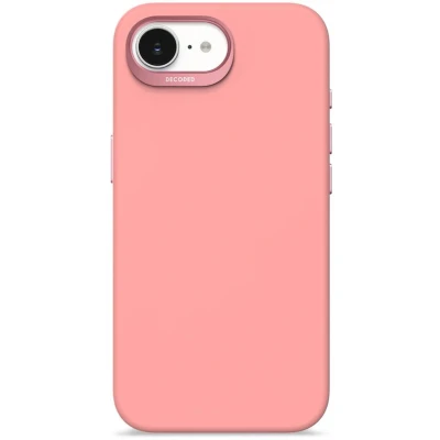 Afbeelding van DECODED Siliconen Hoesje voor iPhone 16e Premium Soft Touch Materiaal Antibacteriële Coating Geschikt MagSafe Roze