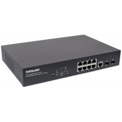 Afbeelding van Intellinet 561167 Managed Gigabit Ethernet (10/100/1000) Power over (PoE) Zwart netwerk swi