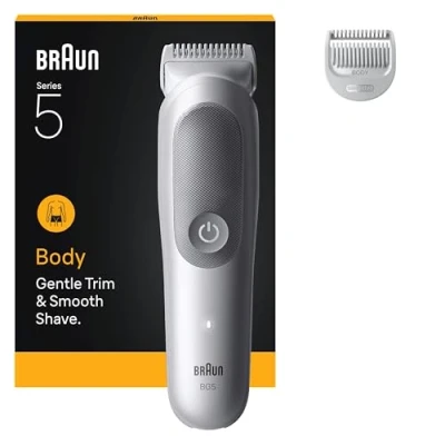 Afbeelding van Braun Body Groomer Series 5 BG5500 +2 Verzorgingstools Trim &amp; Scheer Haar Waterdicht Grijs