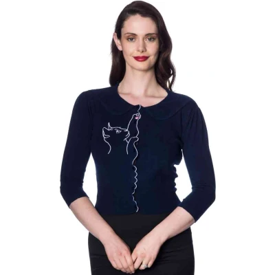 Afbeelding van Dancing Days CAT SCALLOP COLLAR Cardigan XL Blauw
