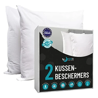 Afbeelding van 2x Waterdichte kussenovertrekkenvan Dreamzie Voor Kussens 40 x 60 cm Ademend, Hypoallergeen, Anti Dust Mite, Bacteriële Kussenbeschermers New Generation BiOme Treatment met OEKO TEX, 10 Jaar Garantie