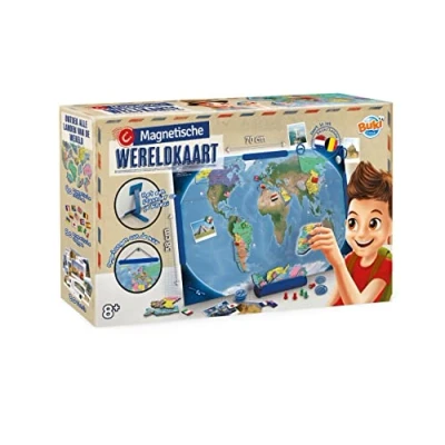 Afbeelding van Buki Magnetische wereldkaart 70 cm x 35 in de kleur Multicolor