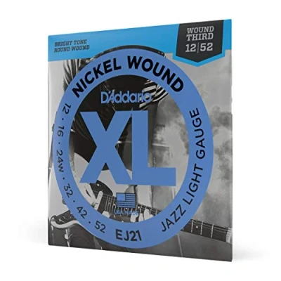 Afbeelding van D&#039;Addario E Git.snaren EJ21 12 52 nikkel omwonden Elektrische gitaarsnaren
