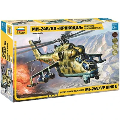 Afbeelding van Zvezda 500787293 1:72 Helikopter Mi 24V Hind C, groen, blauw, zwart