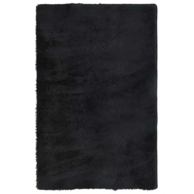 Afbeelding van vidaXL hoogpolig vloerkleed 130x200 cm polyester zwart