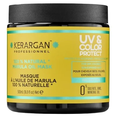 Afbeelding van Kerargan UV &amp; Kleur Beschermend Masker met Marula Olie voor Droog en Gekleurd Haar Hydrateert, Revitaliseert, Beschermt Zonder Sulfaat, GMO, Minerale 500ml