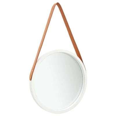 Afbeelding van Wandspiegel met band 40 cm wit
