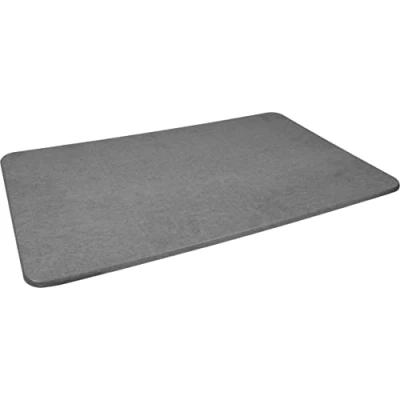 Afbeelding van Cornat Badmat 60 x 39 1 cm, van kiezelgoer, duurzaam en stevig natuurlijk materiaal, waterabsorberend sneldrogend, antibacterieel huidvriendelijk, grijs/badmat/KGPLGOH