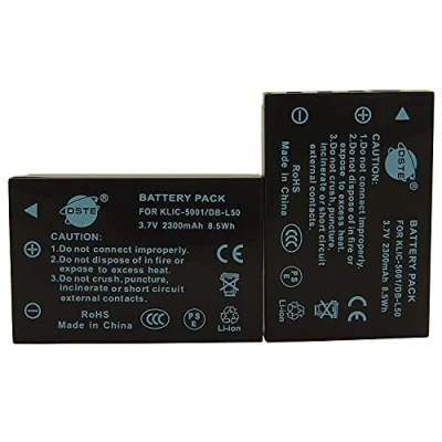 Afbeelding van DSTE 2 stuks reservebatterij voor KODAK KLIC 5001 EasyShare P880 Z730 Z7590 Z760 DX6490 DX7440 DX7590 DX7630 P850 Z7777 Z777 30 P7 12 SANYO Xacti DMX WH1 VPC HD2000 HD1010