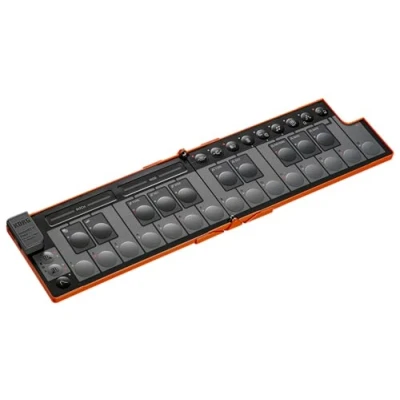 Afbeelding van Korg nanoKEY Fold Opvouwbare MIDI keyboardcontroller met 25 toetsen, USB C en TRS Lava Orange