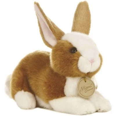 Afbeelding van Aurora Miyoni Pluche knuffeldier konijn lichtbruin/wit 20 cm bosdieren thema Knuffel