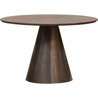 Afbeelding van Woood Maggie eetkamertafel mangohout/metaal zwart Hout