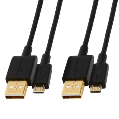 Afbeelding van Amazon Basics 7WXKV4 verbindingskabel, USB 2.0, A stekker naar Micro B (2 stuks), 1,8 m, zwart