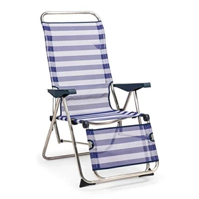 Afbeelding van Solenny Relax Opklapbare Zonnebank 5 positie 114x75x63cm Blauw