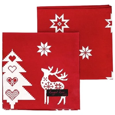 Afbeelding van Ragged Rose Natalie Xmas servetten, rood, 4 stuks