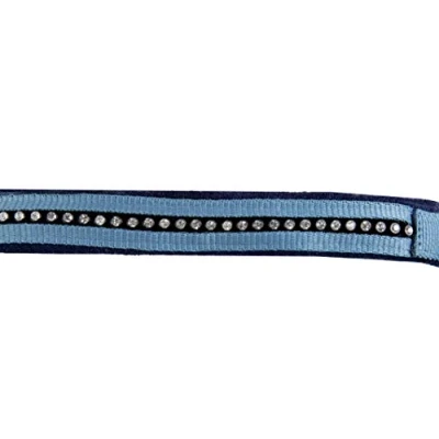 Afbeelding van HKM Halster + Touw Crystal Zacht Onderlegd Petrol/navy Full