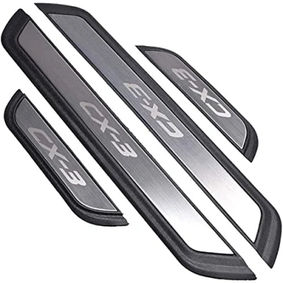 Afbeelding van 4 stuks Rvs Auto Instaplijsten Protector Voor Mazda CX 3 2016 2017 2018 2019 2020, Welkom Pedaal Kick Platen Scuff Guard Antislip Styling Accessoires