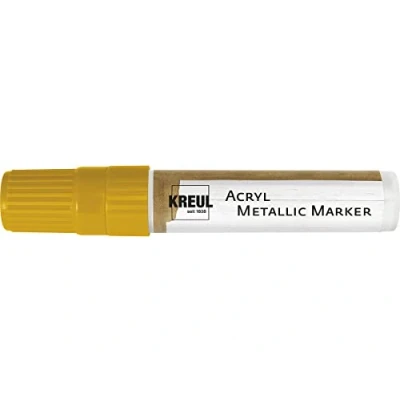 Afbeelding van KREUL 46251 Acryl Metallic Marker XXL, met wigvormige punt ca. 15 mm, goud, permanente acrylverf metaaleffect, voor puristische elementen
