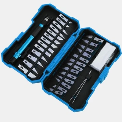 Afbeelding van 29 Stuks Carving Craft Mes, Knutselmessen Scalpel Set Om Te Knutselen Art Snijmessenset Precisie Scalpel, Hobbymes Voor Sculptuur Doe Het Zelf Ambacht, Zwart