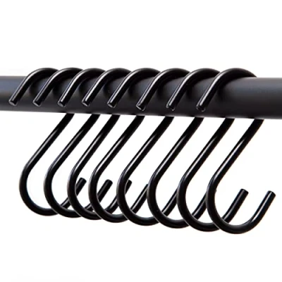 Afbeelding van rod &amp; knot S haken van stevig metaal 8 stuks (zwart)
