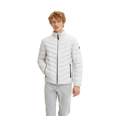 Afbeelding van TOM TAILOR Uomini Lichtgewicht gewatteerde jas 1031474, 29767 Rough Grey, 3XL