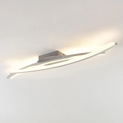 Afbeelding van Lindby LED plafondlamp met dimmer metaal, acryl H: 7.5 cm chroom, wit